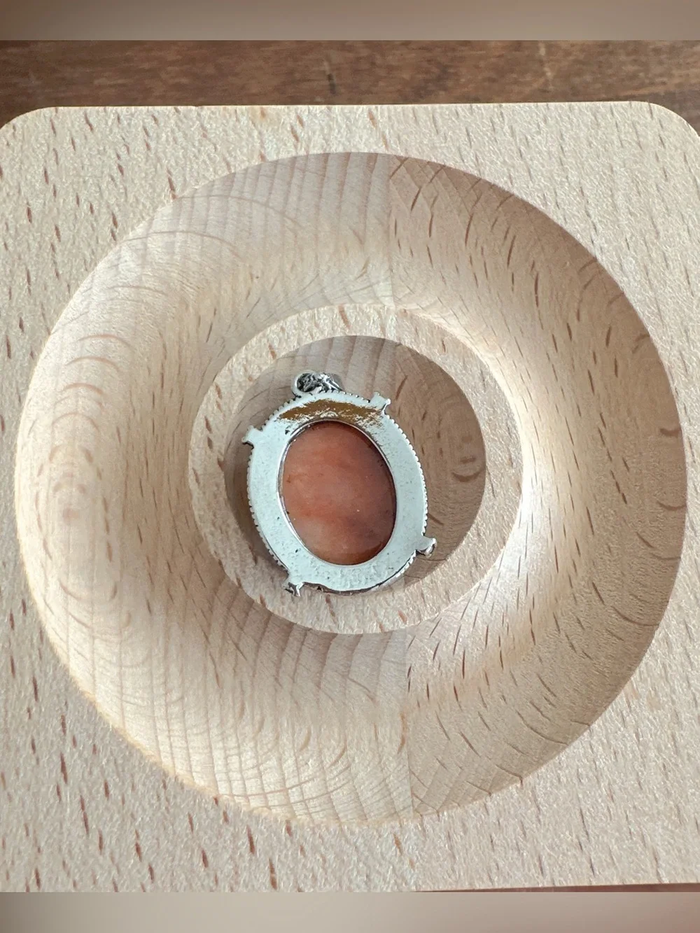 Handmade Natural Crystal Pendant Orange Stone Pendant Artisan Boho Oval Gemstone